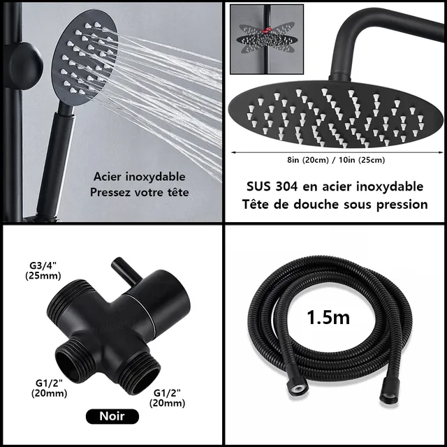 Ensemble de douche de pluie fendue pour baignoire… – vue 4