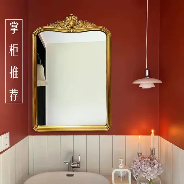 Ellipse miroir rond salle de bain européen rétro mur… – vue 6