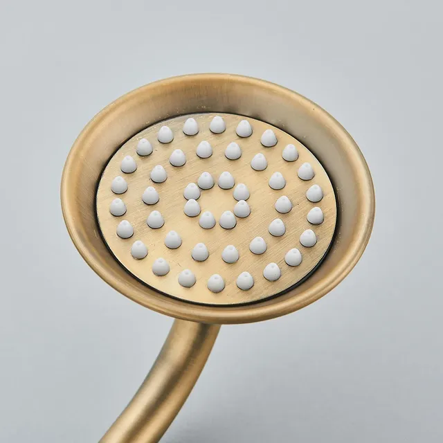 Douchette laiton antique tête céramique blanche motif… – vue 4