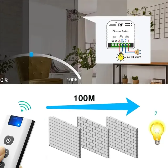 Variateur de lumière sans fil avec télécommandes – vue 3