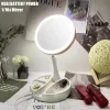 Miroir de vanité grossissant 1X 10x avec LED éclairé, Flexible et pliable, miroir de maquillage de bureau, éclairage, lampe de maquillage pour Dressing