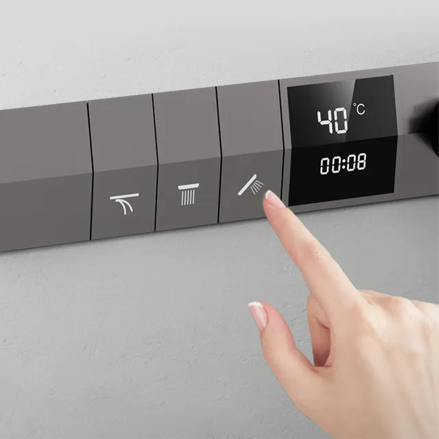 Système de douche thermostatique au plafond mural chromé – vue 2
