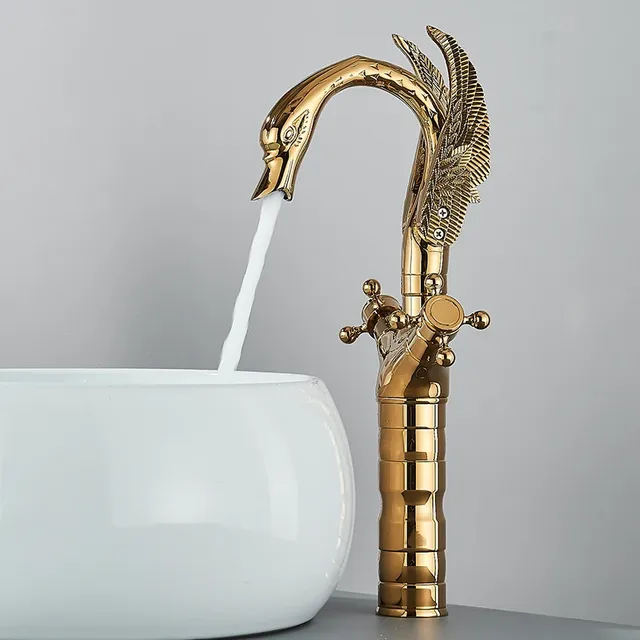 Robinet de lavabo en forme de cygne – vue 3