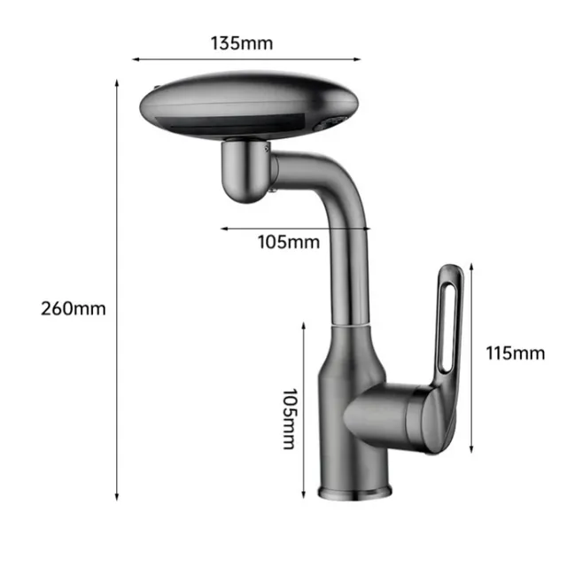 Bassin cascade multifonctionnel avec rotation à 360 ° – vue 7
