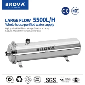BROVA purificateur d’eau commercial/domestique à haut débit 5500L/H 0.01μm PVDF UF système SUS304 cartouche filtrante lavable et réutilisable BROVA purificateur d’eau commercial/domestique à haut débit 5500L/H 0.01μm PVDF UF système SUS304 cartouche filtrante lavable et réutilisable