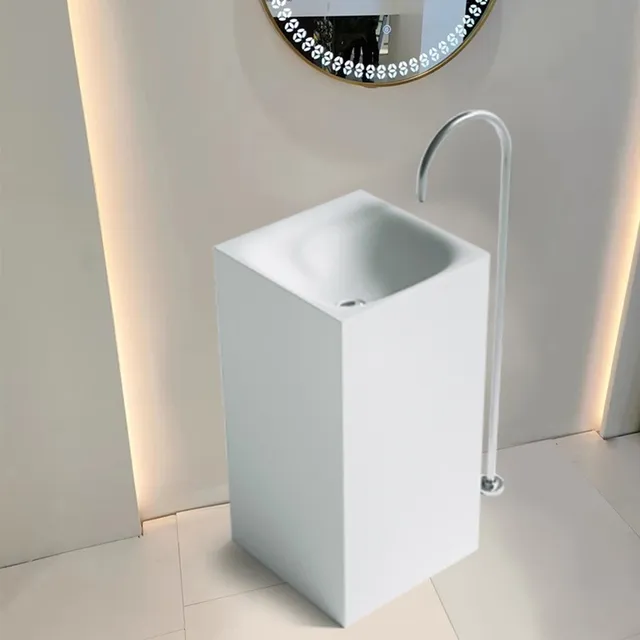 Lavabo autoportant pierre artificielle marbre… – vue 5