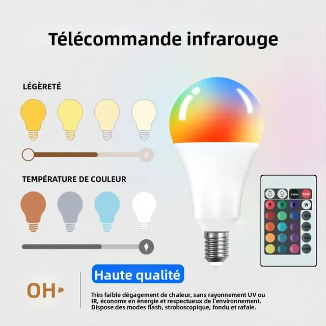 Ampoule LED 85-265V E12E14 RGBW lumière LED télécommande… – vue 5