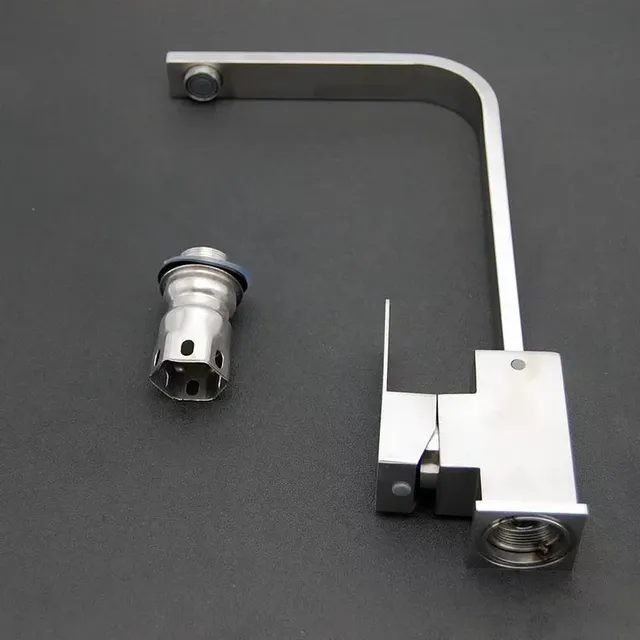 Robinet de cuisine en acier inoxydable doré brossé – vue 5