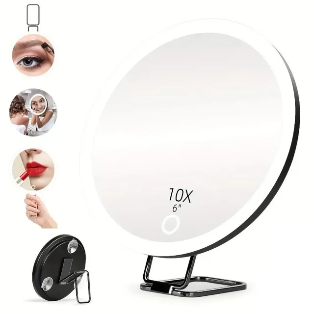 360 ° Miroir grossissant à support réglable avec…