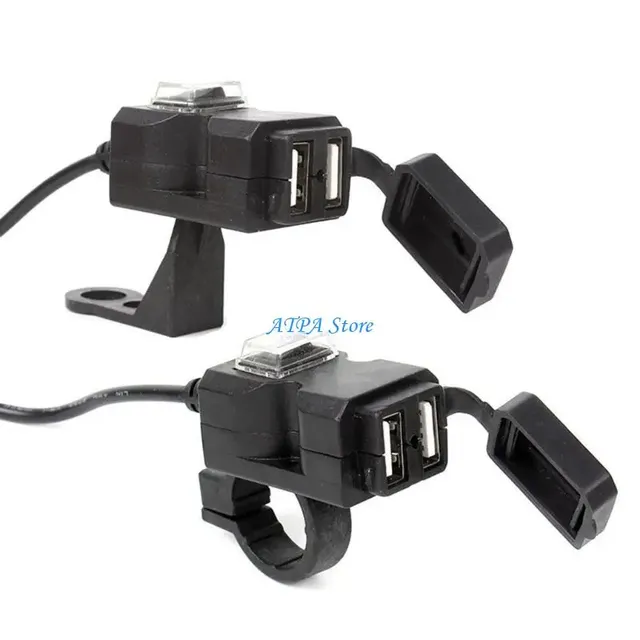 Chargeur USB guidon moto scooter bateau voiture double… – vue 4