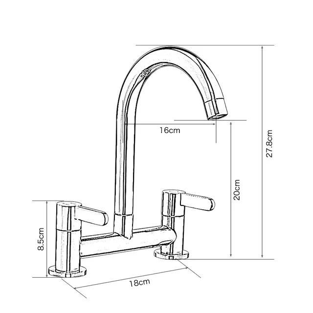 Robinet évier cuisine laiton chromé bec pivotant 360… – vue 4