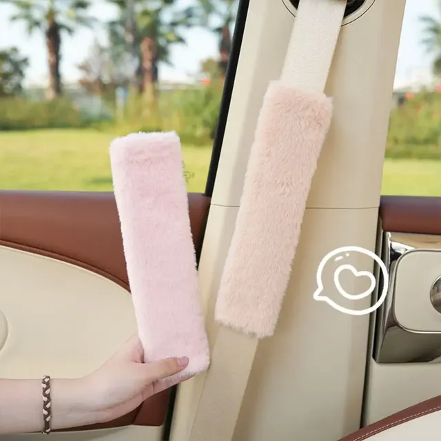 Housse de ceinture de sécurité de voiture en peluche douce – vue 3