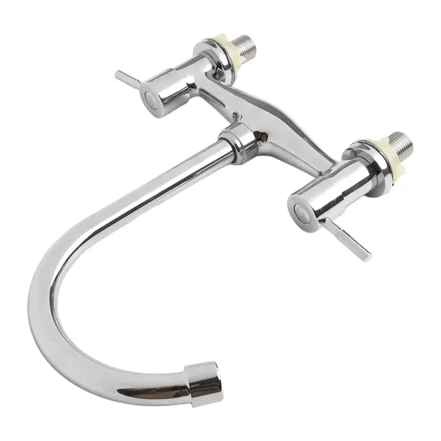 Robinet mélangeur cuisine laiton massif chromé double… – vue 5