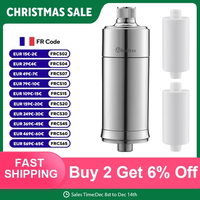 Wheelton Filtre à eau pour douche domestique - Filtre à…