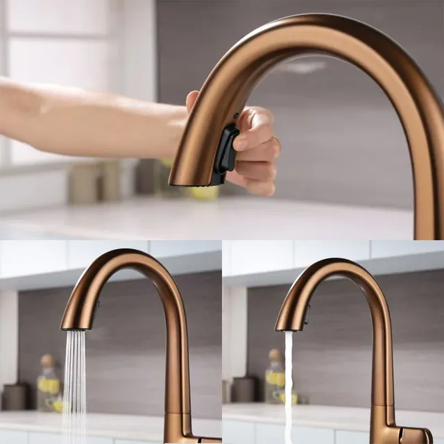 Robinet de cuisine pivotant extractible de luxe moderne – vue 4