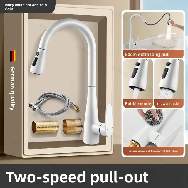 Robinet extractible de cuisine tout en cuivre – vue 7