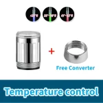 Robinet d&rsquo;eau LED, capteur de température à couleur changeante, robinet de douche, cuisine salle de bains, adaptateur de tête de buse