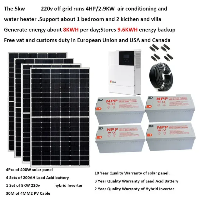 Kit complet de panneaux solaires 5000W 5kW 220V 110V – vue 4