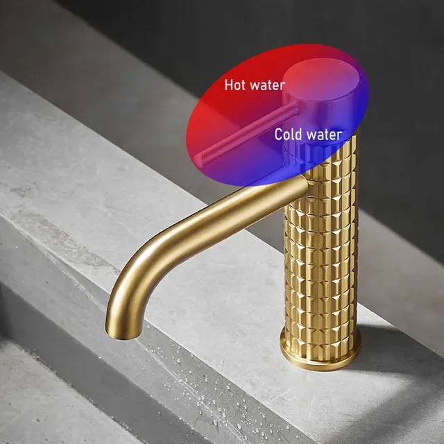 Mitigeur lavabo monocommande haut plan laiton massif… – vue 4