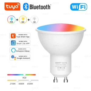 Tuya WiFi GU10 ampoule LED intelligente Bluetooth GU10 lampes à intensité variable vie intelligente App contrôle projecteur ampoule fonctionne avec Alexa Google