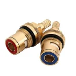 Valves de robinet de remplacement universelles, cartouche à disque en céramique et laiton, Valve de robinet intérieure pour salle de bains, dans le sens des aiguilles d&rsquo;une montre ou dans le sens des aiguilles d&rsquo;une montre, 1/2 pièces