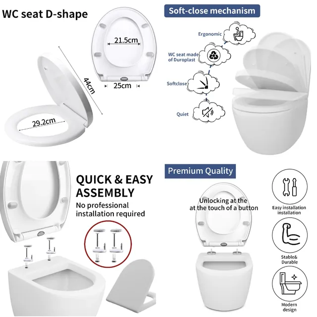 Siège de toilette blanc – vue 4