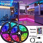 Bande lumineuse LED RGB 1-30M, 5V, ruban Flexible alimenté par USB, application Bluetooth et télécommande, changement de couleur pour décoration de salle de fête