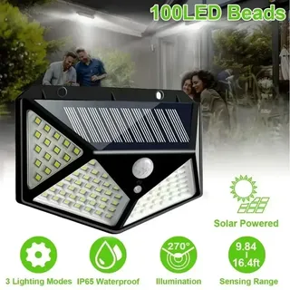 1/2/4/6 pièces 100 mur LED lumières lampe solaire extérieure PIR…