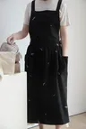 Tablier imperméable brodé en coton lavé avec poches pour… – vue 2