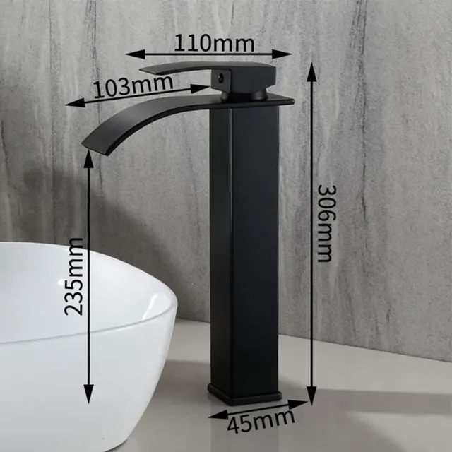 Robinet de lavabo en acier inoxydable de style haut – vue 7