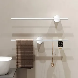 Porte serviette mural aluminium blanc argenté minimaliste tubulaire…