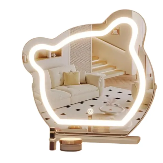 Miroir de salon en verre lumière LED mur grand cercle… – vue 6