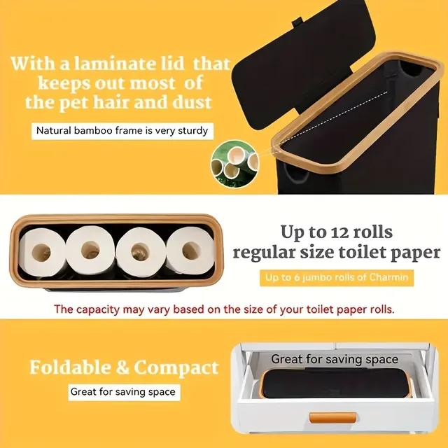 Porte-papier hygiénique pliable de grande capacité blanc… – vue 5