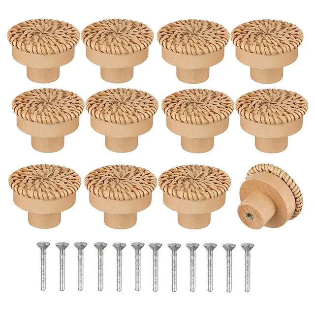Boutons de commode en rotin Boho – vue 6
