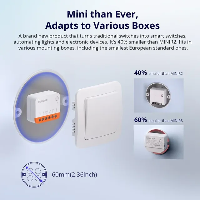 Sonoff Mini R4 extrême Wifi commutateur intelligent… – vue 4