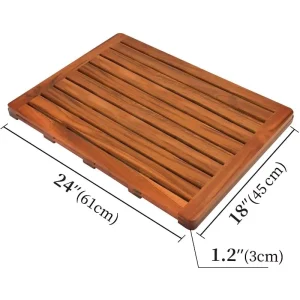 Tapis de bain de luxe en teck, toilettes en bois, imperméable, antidérapant, pour douche, baignoire, toilettes, pédales pour traitements de Spa