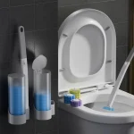 Disposable Toilet Brush Wall Mounted Long Handle Toilet Disinfect Cleaning Tool Replaceable Brush Head Bathroom Hygiene Supplies