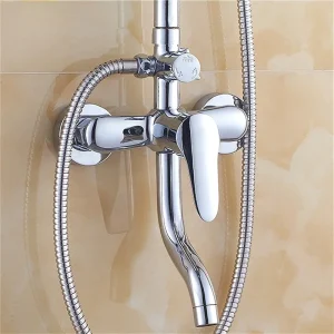 Robinet de salle de bains mitigeur chaud et froid, robinets de baignoire, accessoires de douche, robinet mitigeur de douche chromé mural domestique