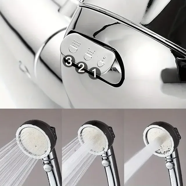 Pommeau de douche rehausseur argenté de style allemand – vue 3