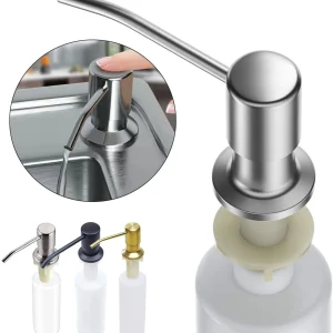 Distributeur de savon d&rsquo;évier de cuisine en acier inoxydable avec bouteille, savon de salle de bains, Lotion, détergent liquide, pompes à pression manuelle, distributeurs de 350ml