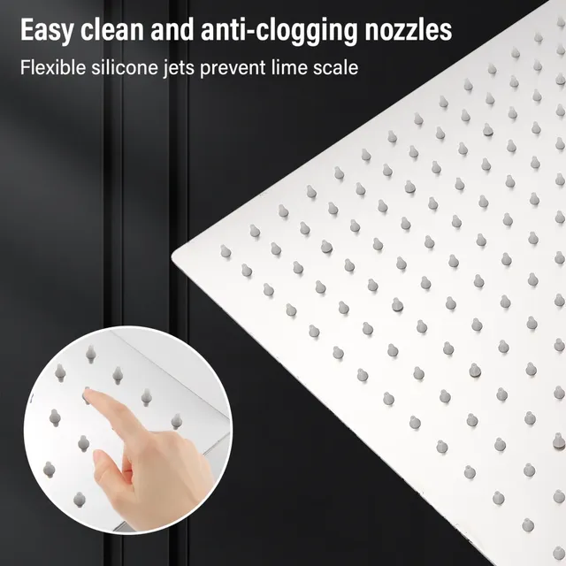 Pommeau de douche de pluie noir mat – vue 6