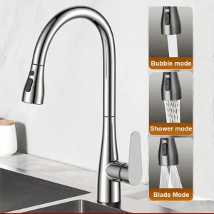 Robinet de cuisine en laiton épais noir, robinet d’évier de cuisine, robinet d’eau de cuisine extractible, robinet monotrou Robinet de cuisine en laiton épais noir, robinet d’évier de cuisine, robinet d’eau de cuisine extractible, robinet monotrou