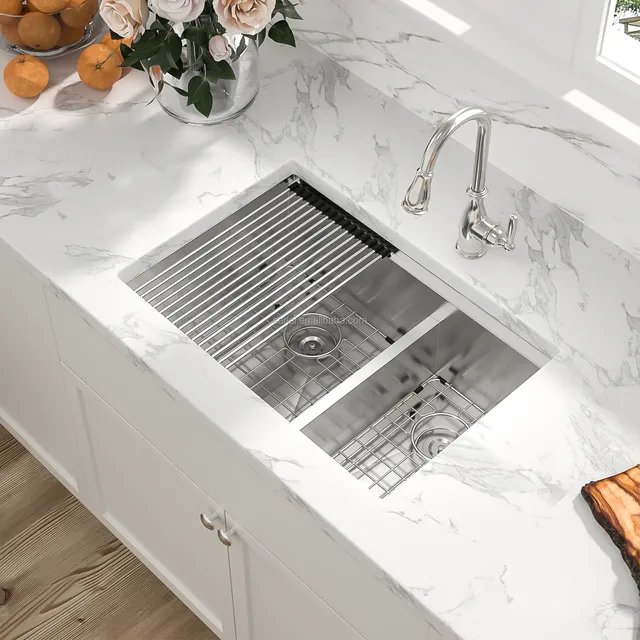 Évier de cuisine sous plan Double 28 pouces L – vue 4