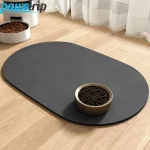 Tapis d&rsquo;alimentation ovale pour animaux de compagnie, napperon absorbant pour chats et chiens, tapis distributeur d&rsquo;eau antidérapant pour chien, tapis d&rsquo;alimentation pour chat à séchage rapide, fourniture pour animaux de compagnie