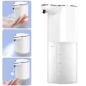 Distributeur automatique de savon 400ml, chargement USB, lavage intelligent des mains, électrique rechargeable, 4 niveaux réglables pour salle de bain et cuisine Distributeur automatique de savon 400ml, chargement USB, lavage intelligent des mains, électrique rechargeable, 4 niveaux réglables pour salle de bain et cuisine