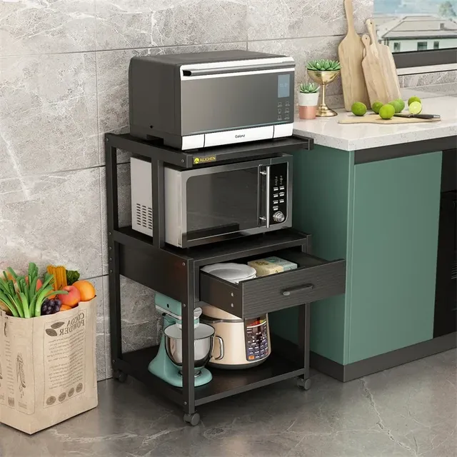 Meuble support imprimante trois niveaux roulettes tiroir… – vue 4