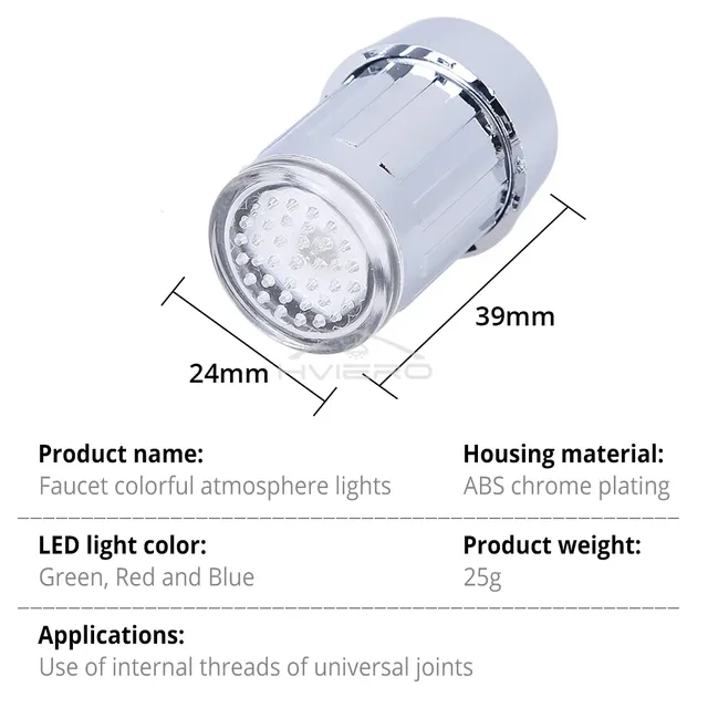 1/2/4/8X 7 couleurs robinet d'eau Streamer lampe… – vue 6