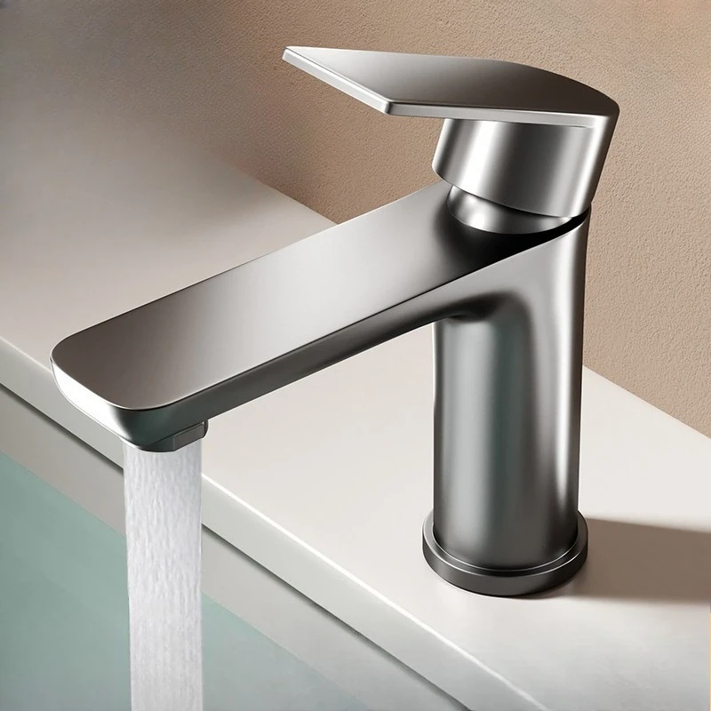 Robinet de lavabo de salle de bains en acier inoxydable, avec capteur, robinet d’eau chaude et froide uniquement, lavabo domestique, comptoir de Bidet