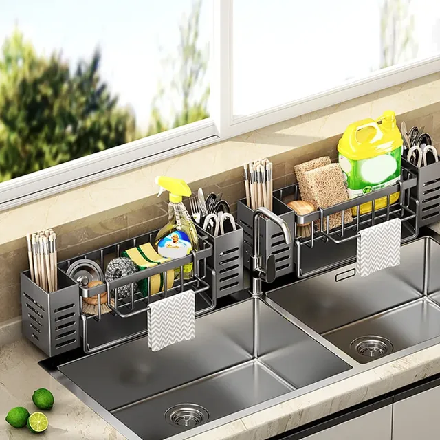 Support de rangement pour évier de cuisine en acier… – vue 3