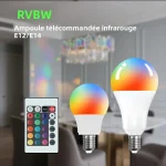 Ampoule LED 85-265V E12E14 RGBW lumière LED télécommande infrarouge couleur changeante RGB blanc atmosphère lumière projecteur LED ampoule